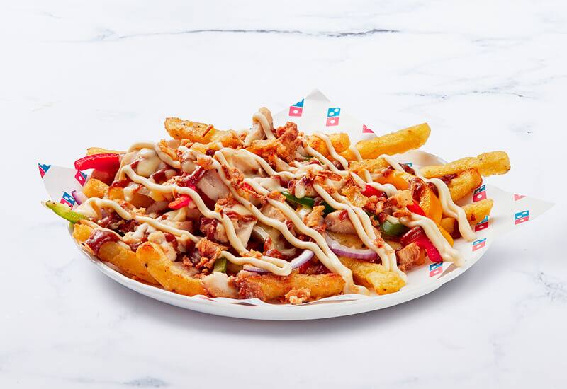 Loaded Fries Chicken Sate Domino's Pizza