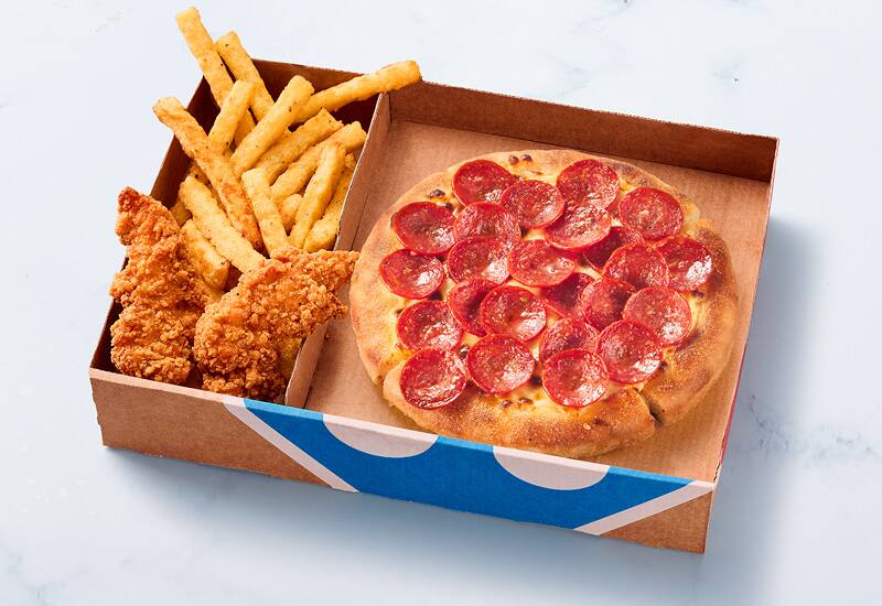 Mini Pizza Cup & Crisp Pepperoni + 2 bijgerechten