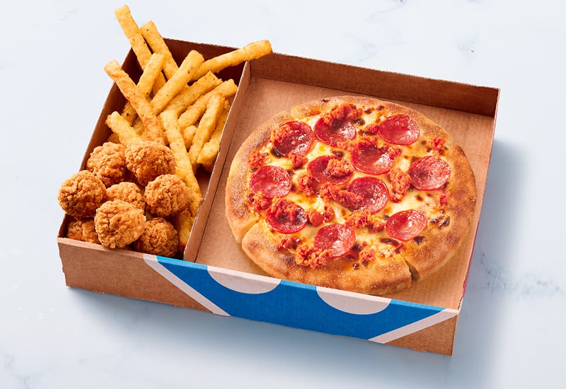 Mini Pizza Spicy Duo + 2 bijgerechten