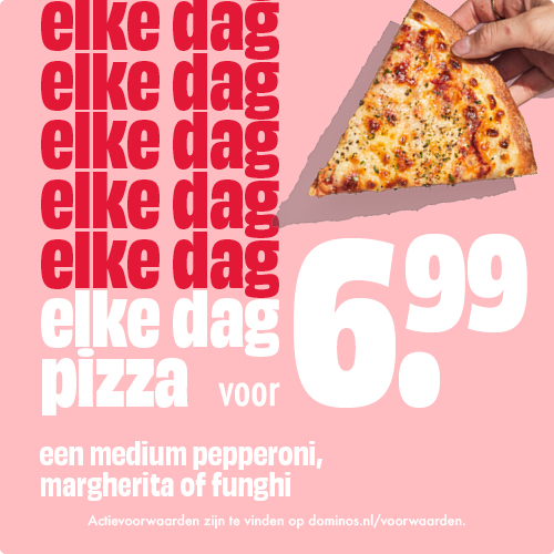 Elke Dag Deal: medium pizza Margherita, Pepperoni of Funghi voor slechts €6,99 bij afhalen!