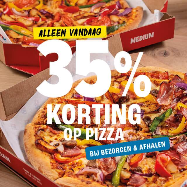 Alleen vandaag 35% korting op pizza