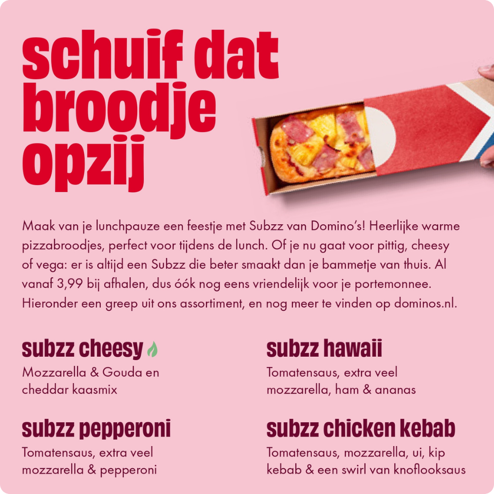 Schuif dat broodje opzij