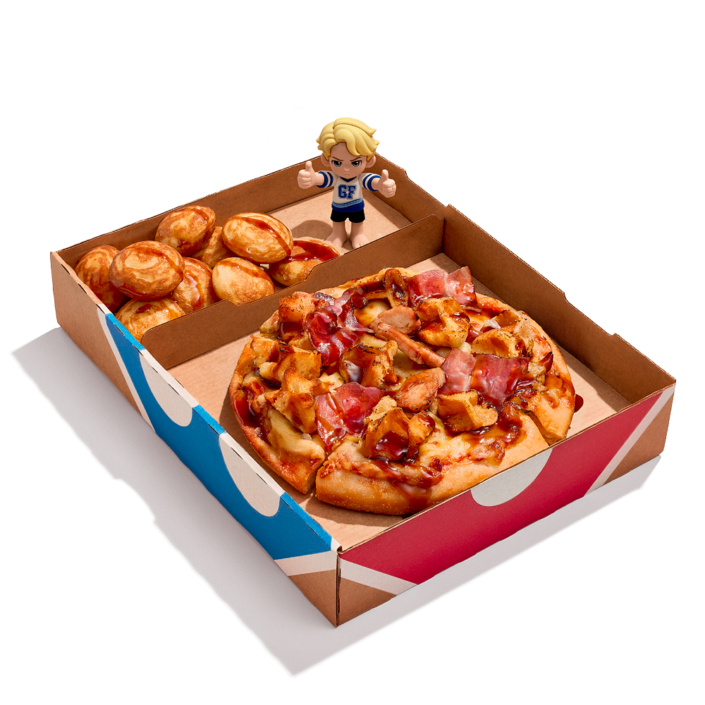 Matthy's chicks 'n waffles box met mini Bankzitter (Matthy)
