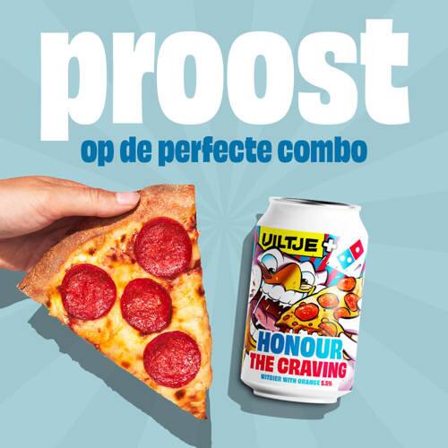 Team Domino’s x Brouwerij Uiltje proosten op de perfecte combo!