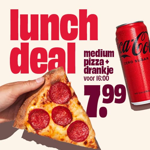 Pizza + Drankje €7,99