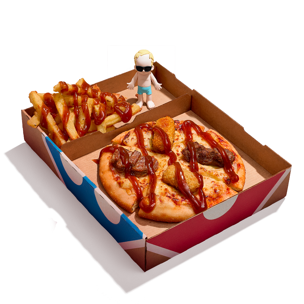 Milo's bruin fruit box met mini Bankzitter (Milo)